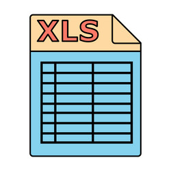 xls file icon spreadsheet symbol excel document vector image