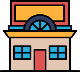 a large building with archway and many vector image