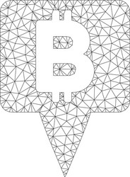 bitcoin map pointer mesh 2d model vector image