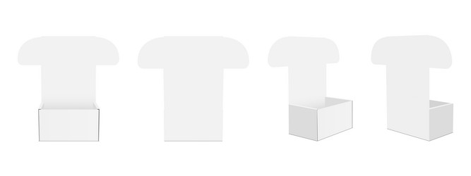 blank square flip top mailer box mockup vector image