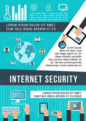 internet security banner of data protection design vector