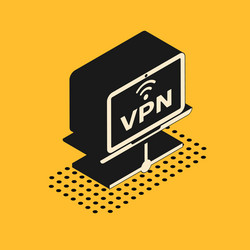 Isometric vpn computer network icon isolated vector