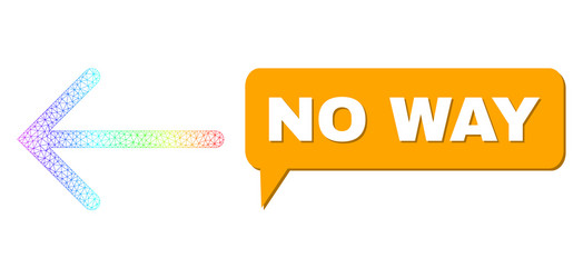 Rainbow mesh gradient arrow left icon and no way vector