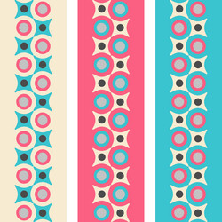 Set of seamless patterned borders in retro colors vector