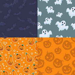 Set of seamless patterns for halloween vector