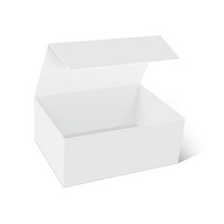white product cardboard opened package box mock vector image