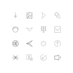 Buttons linear thin icons set outlined simple vector