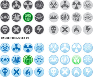 Danger icons set vector