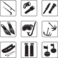 Scuba diving icon set Royalty Free Vector Image