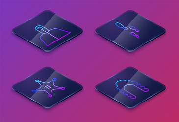 set isometric line anonymous with question mark vector image
