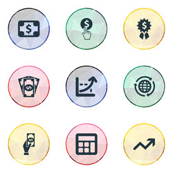 set of simple banking icons vector image