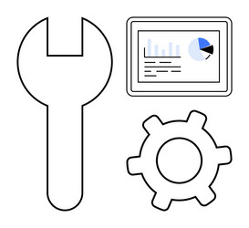 tools and analytics dashboard representing vector image