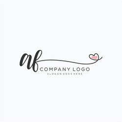 Af initial handwriting logo design Royalty Free Vector Image