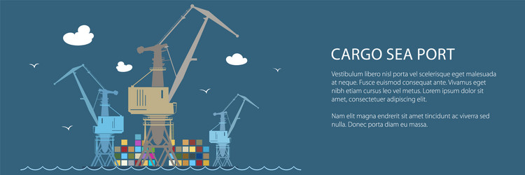 Flat cartoon side view of transport cargo sea Vector Image