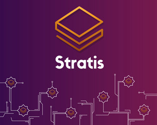 cryptocurrency stratis blockchain network circuit vector image