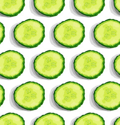 cucumber slice seamless pattern vector image