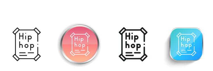 hip hop icon thin linear regular and button style vector image