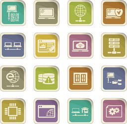 internet server network icons set vector image