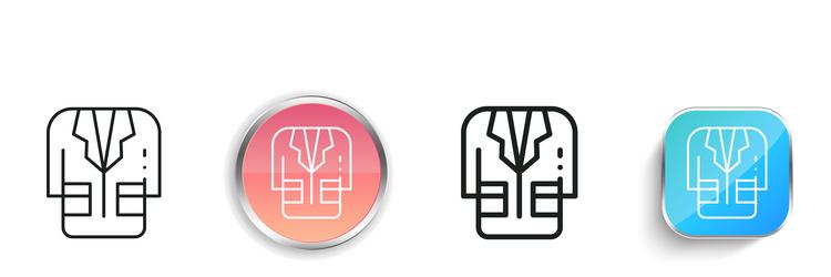 lab coat icon thin linear regular and button vector image