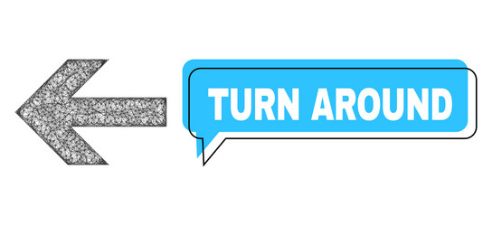 Misplaced turn around chat frame and linear arrow vector