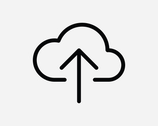 upload cloud icon up arrow server storage data vector image