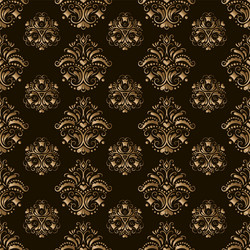 wallpaper seamless golden pattern on dark vector image
