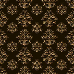 Wallpaper seamless golden pattern on dark vector