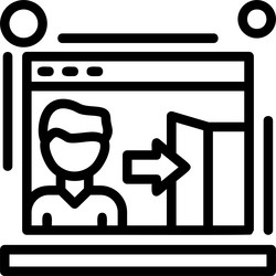 exit rate linear style icon design vector image
