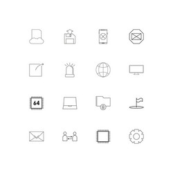 Internet technologies linear thin icons set vector