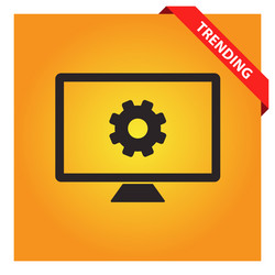screen settings icon for web and mobile vector image