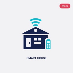 Two color smart house icon from future technology vector