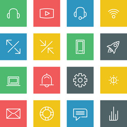 White thin line icons set for web and mobile vector