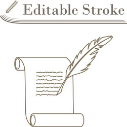 Ancient Scroll with Feather vector image