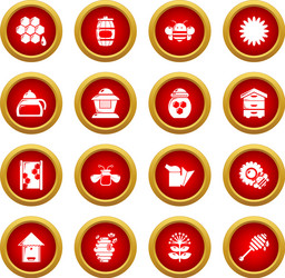 apiary honey icons set simple style vector image