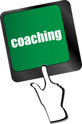 coaching button on modern computer keyboard vector image