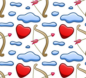 cupids bow and arrow heart cloud pattern vector image