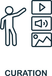 curation outline icon thin line concept element vector image