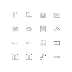 electrical linear thin icons set outlined simple vector image