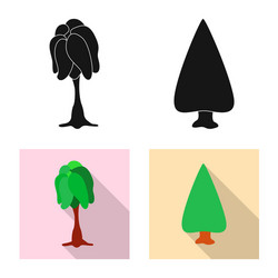 Isolated object of tree and nature logo set vector