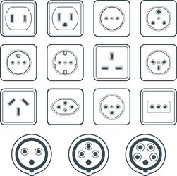 Power Socket Icon Set vector image