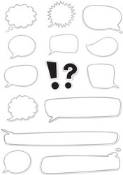 Retro Speech Bubbles & Text Boxes vector