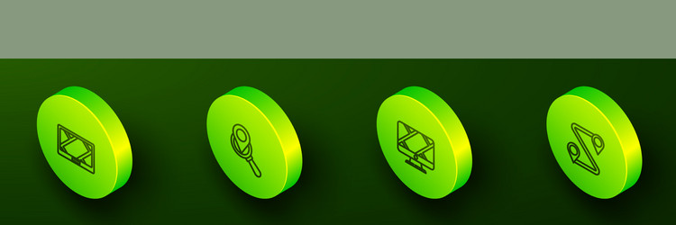 Set isometric line gps device with map search vector