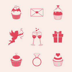 Cupcakes for valentines day Royalty Free Vector Image