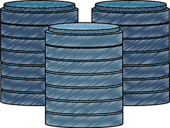 storage disks symbol scribble vector image