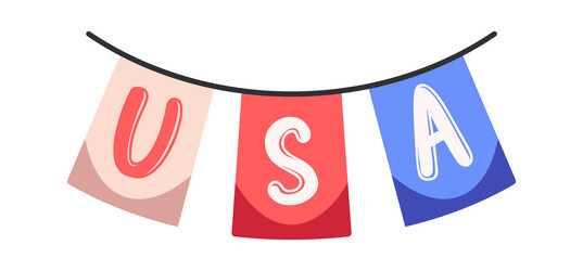 usa flags string decorative element vector image