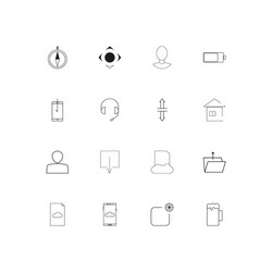 web applications simple linear icons set outlined vector image