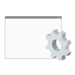 computer program window with gear icon settings vector image