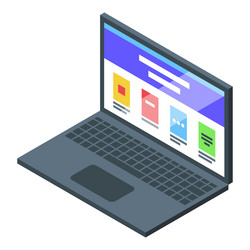 laptop showing web design and programming vector image