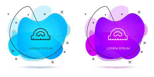 line protractor grid for measuring degrees icon vector image