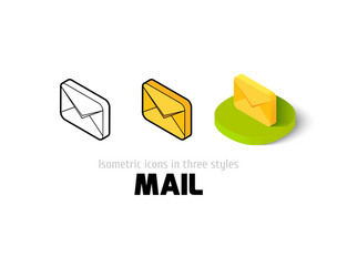 mail icon in different style vector